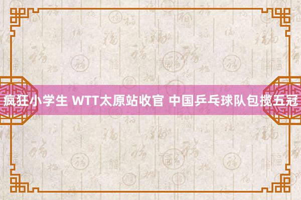 疯狂小学生 WTT太原站收官 中国乒乓球队包揽五冠
